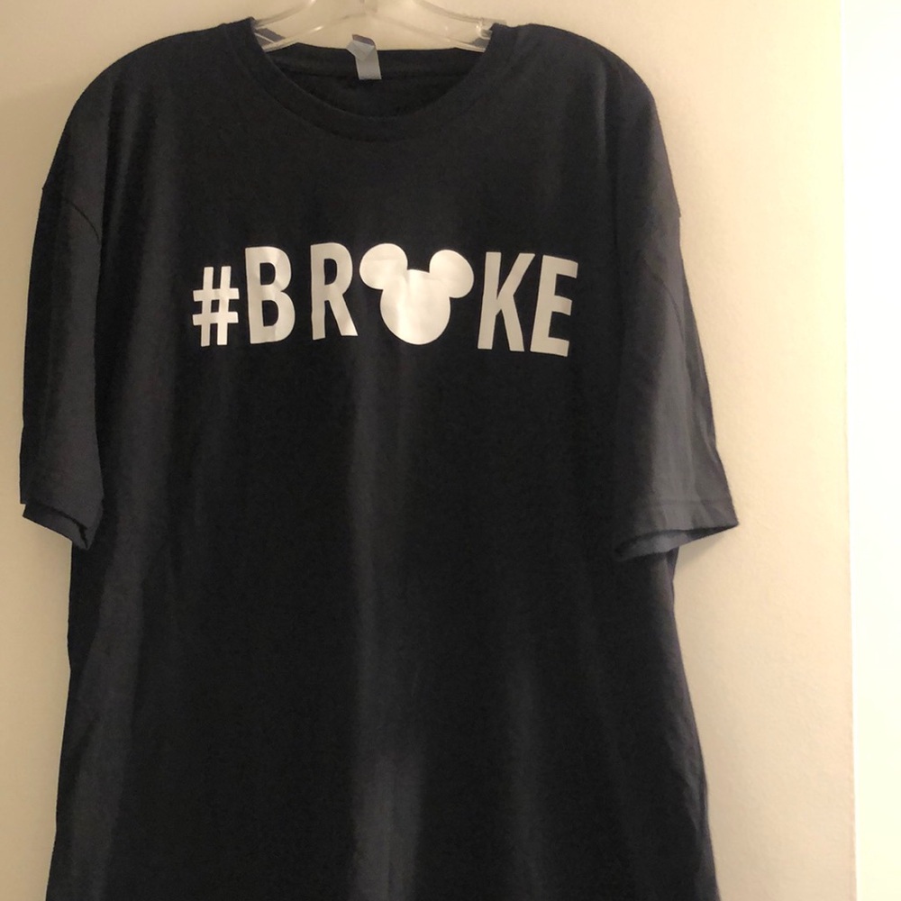 Next Level Mickey Mouse “Broke” Apparel Black Short Sleeve Tee